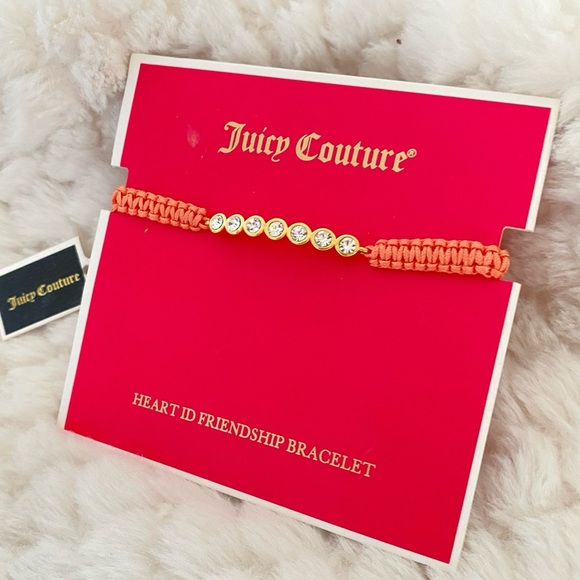 Juicy Couture Orange Rope Gold Tone Crystal Friendship Adjustable Bracelet NWT - Picture 7 of 9
